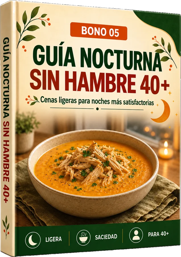 Mockup del bono Guía Noche Sin Hambre 40+