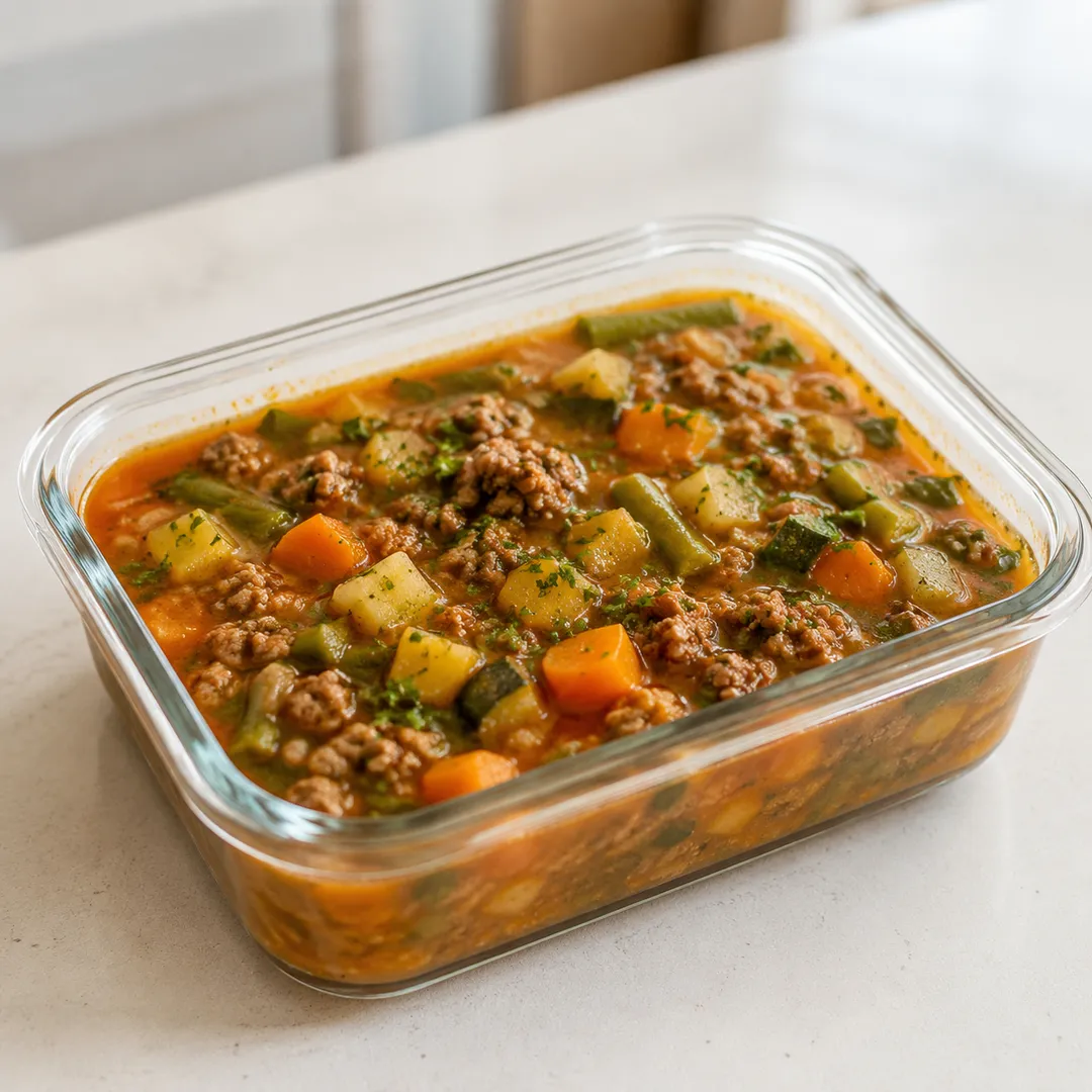 Foto de la sopita Sopa de Verduras con Carne Molida