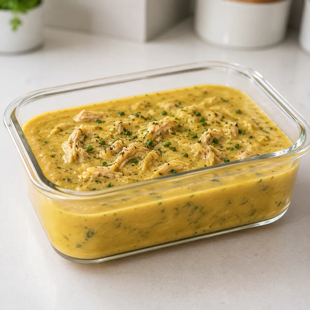 Foto de la sopita Crema de Arracacha con Pollo