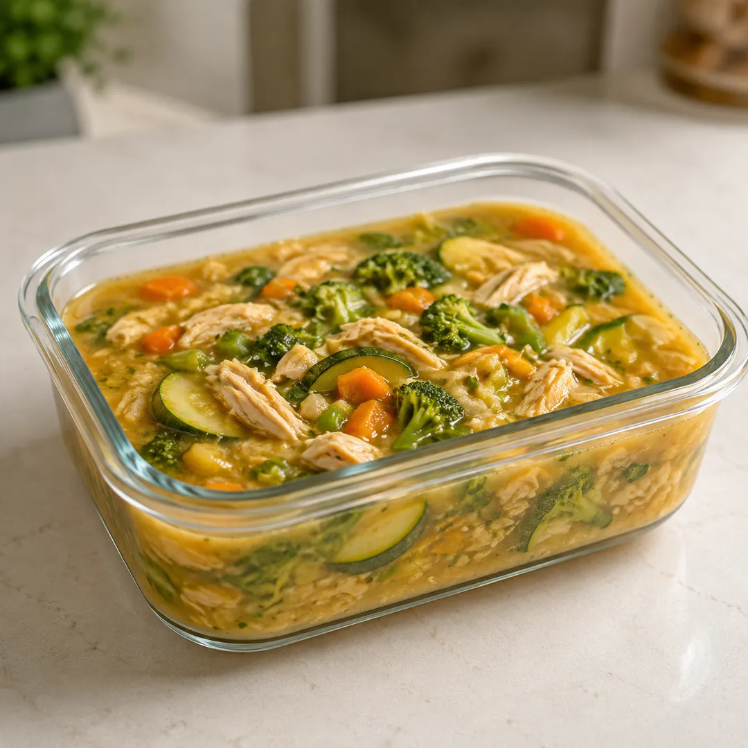 Foto de la sopita Sopa Proteica de Pollo con Verduras