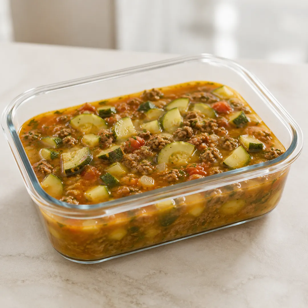 Foto de la sopita Sopa de Calabacín con Carne Molida