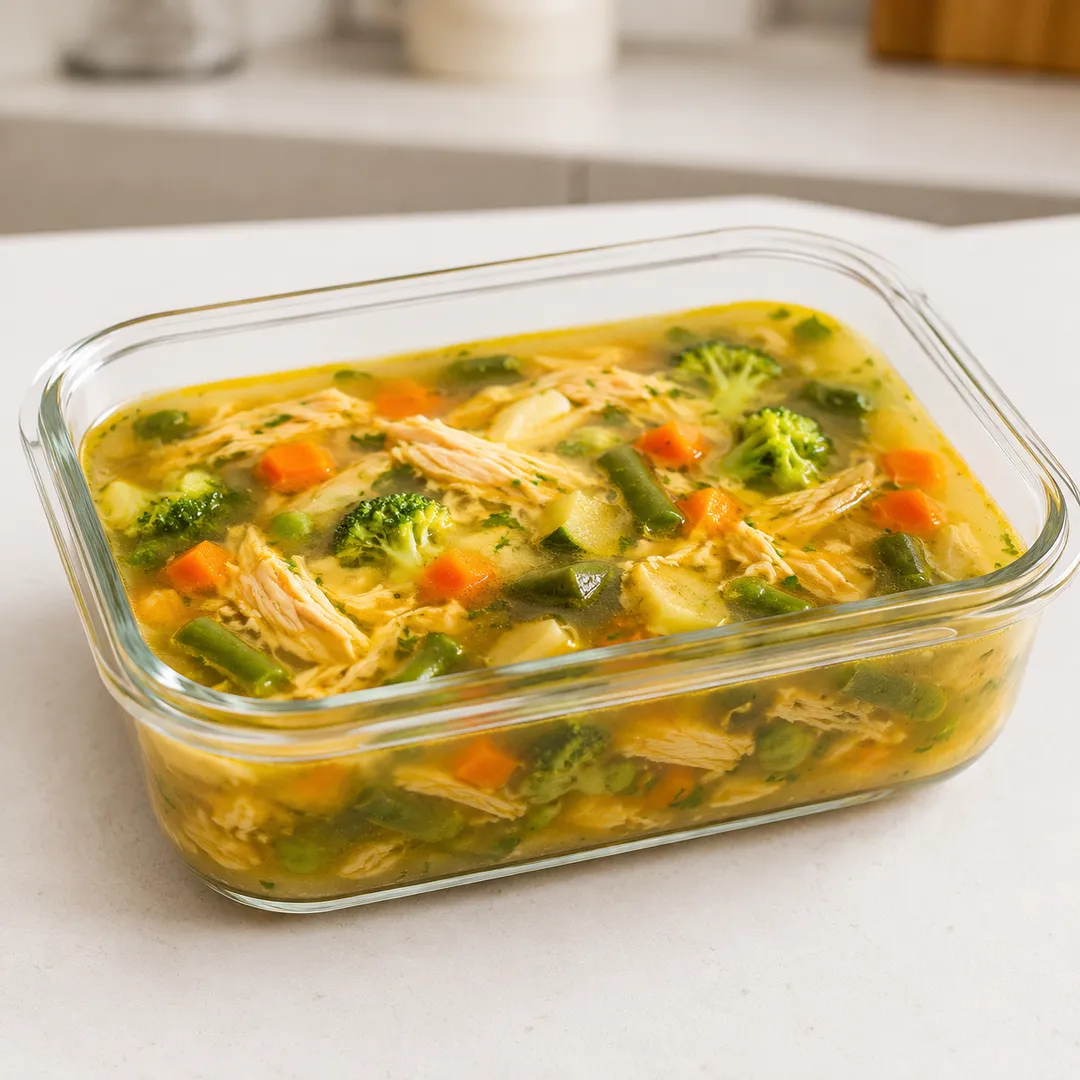 Foto de la sopita Sopita Rápida de Verduras con Pollo